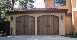 custom wood garage doors scalloped