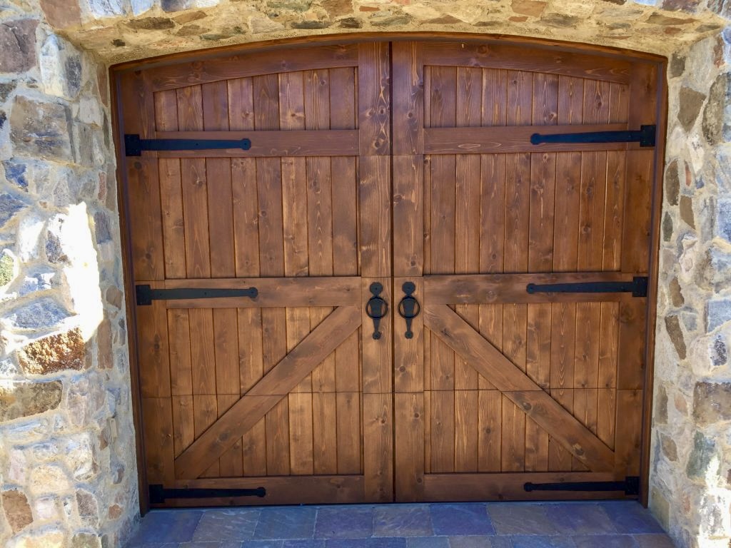 Woodie-1002-1024x768 custom wood garage doors with carriage brackets